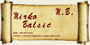 Mirko Balšić vizit kartica